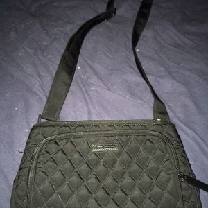 New Vera Bradley medium black outside polka dot in